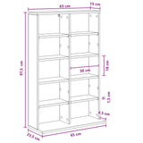 CD Cabinet White 65 x 23.5 x 97.5 cm Engineered Wood - Extra Image