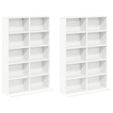 CD Cabinet 2 pcs White 65 x 23.5 x 97.5 cm Engineered Wood - 45-Degree Angle