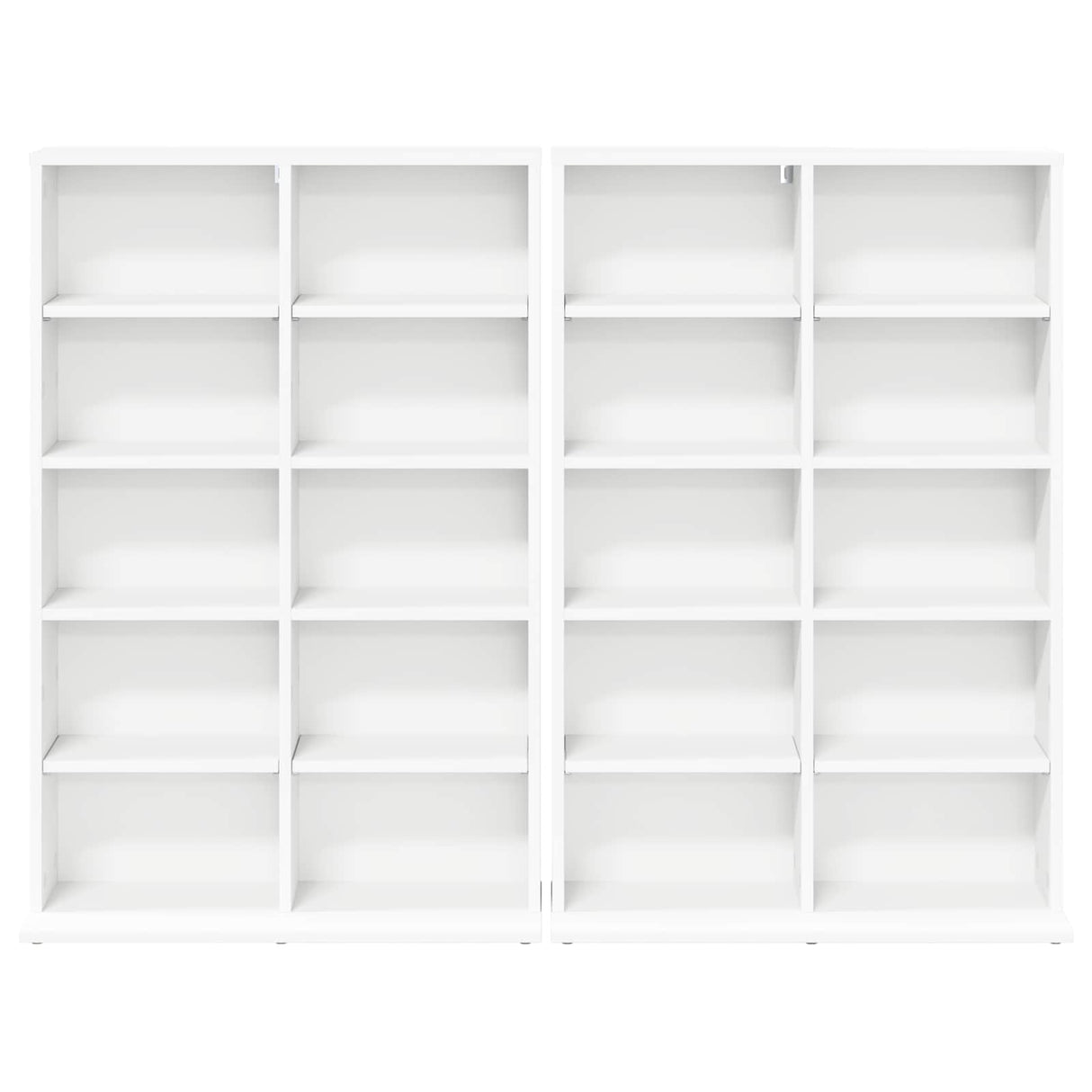 CD Cabinet 2 pcs White 65 x 23.5 x 97.5 cm Engineered Wood