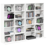 CD Cabinet 2 pcs White 65 x 23.5 x 97.5 cm Engineered Wood - Side View