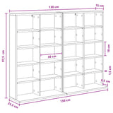 CD Cabinet 2 pcs White 65 x 23.5 x 97.5 cm Engineered Wood - Extra Image