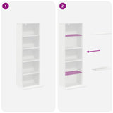CD Cabinet White 33 x 23.5 x 97.5 cm Engineered Wood - Low Angle