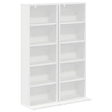 CD Cabinet 2 pcs White 33 x 23.5 x 97.5 cm Engineered Wood - Front View