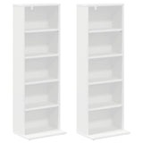 CD Cabinet 2 pcs White 33 x 23.5 x 97.5 cm Engineered Wood - 45-Degree Angle