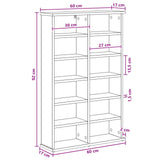 CD Cabinet White 60 x 17 x 92 cm Engineered Wood