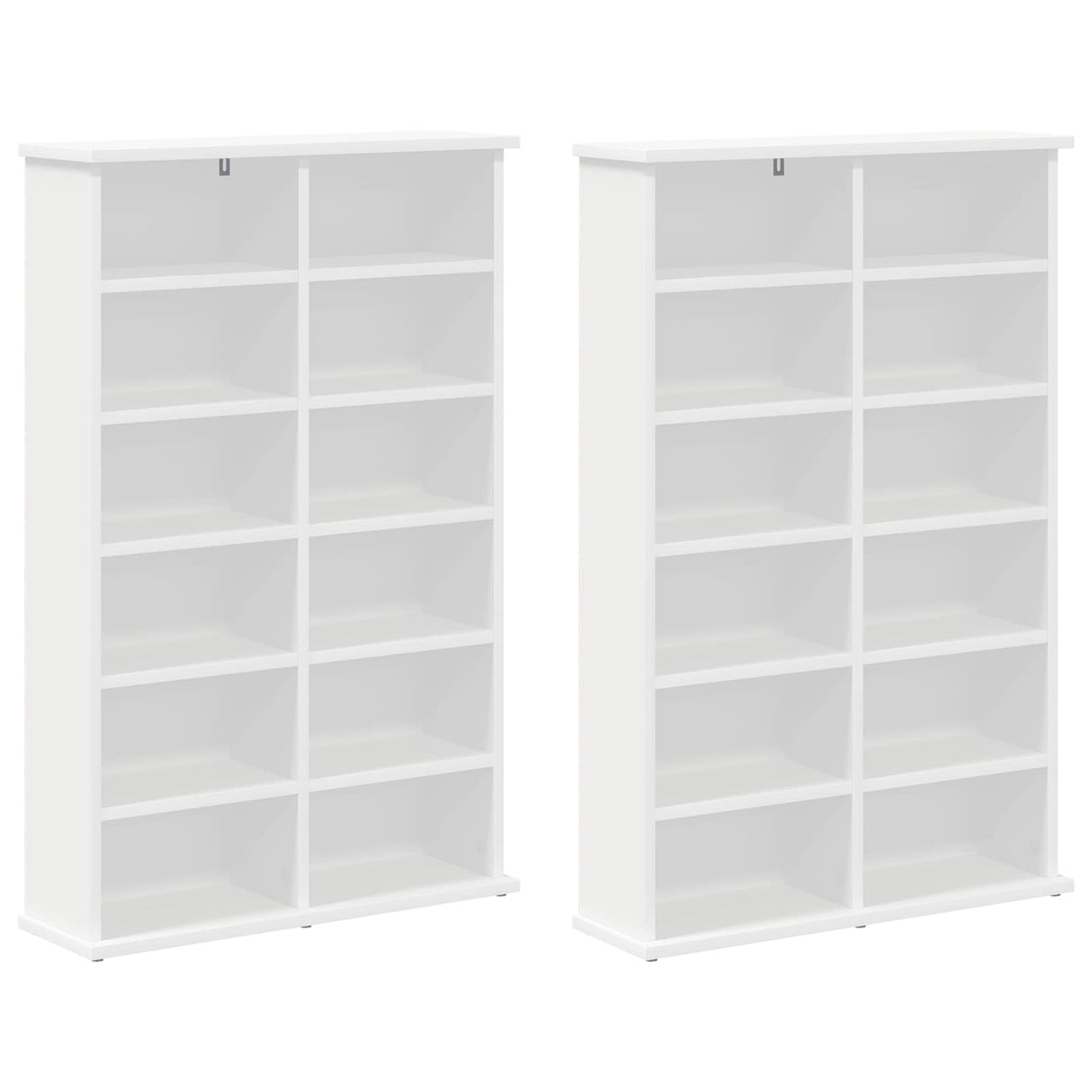 CD Cabinet 2 pcs White 60 x 17 x 92 cm Engineered Wood