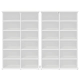 CD Cabinet 2 pcs White 60 x 17 x 92 cm Engineered Wood - Rear View