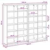 CD Cabinet 2 pcs White 60 x 17 x 92 cm Engineered Wood