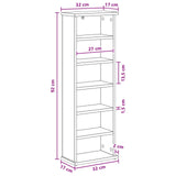 CD Cabinet White 60 x 17 x 92 cm Engineered Wood