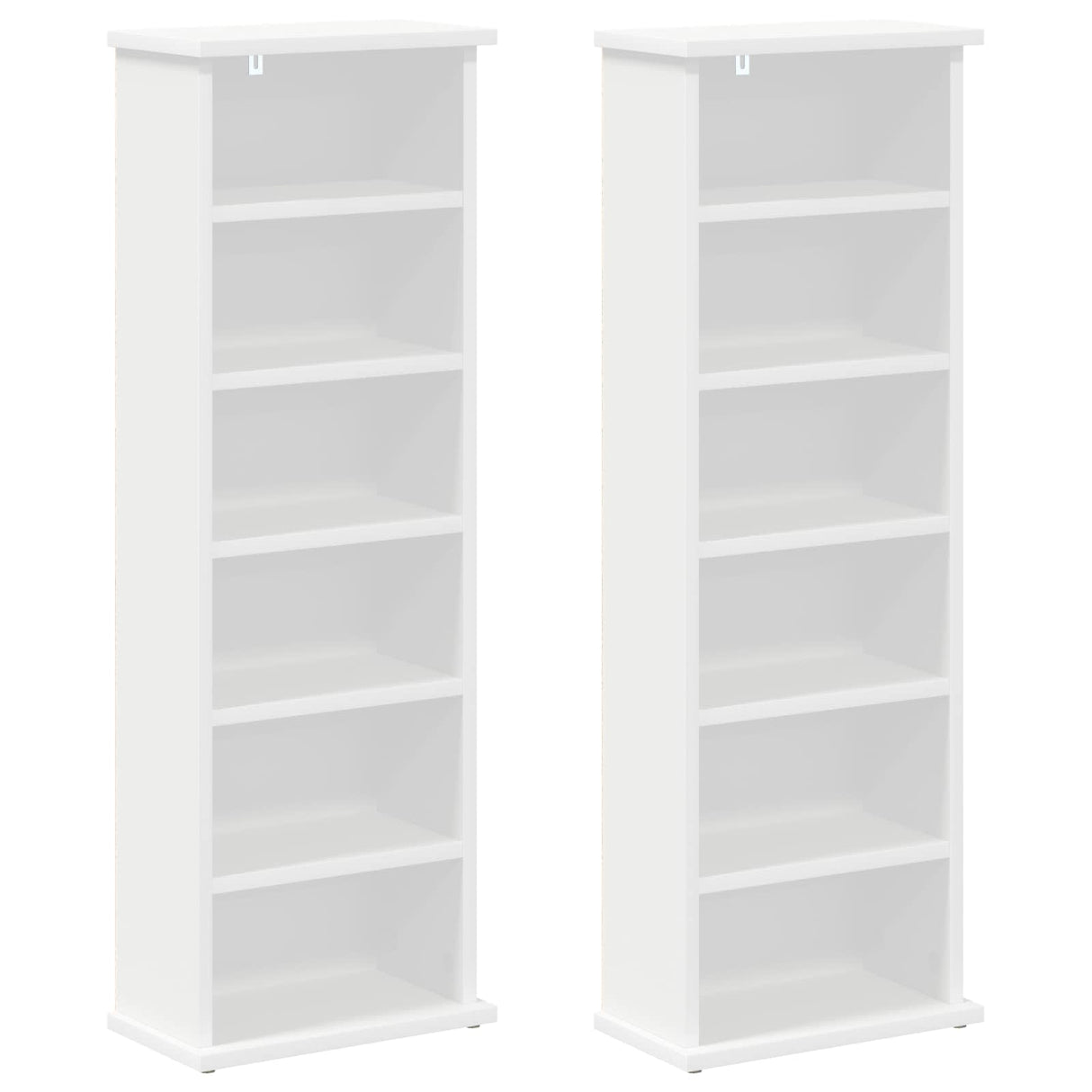 CD Cabinet 2 pcs White 60 x 17 x 92 cm Engineered Wood