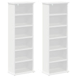 CD Cabinet 2 pcs White 60 x 17 x 92 cm Engineered Wood - 45-Degree Angle