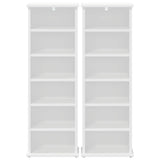 CD Cabinet 2 pcs White 60 x 17 x 92 cm Engineered Wood - Rear View