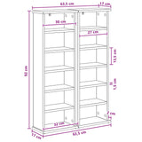 CD Cabinet 2 pcs White 60 x 17 x 92 cm Engineered Wood - Extra Image