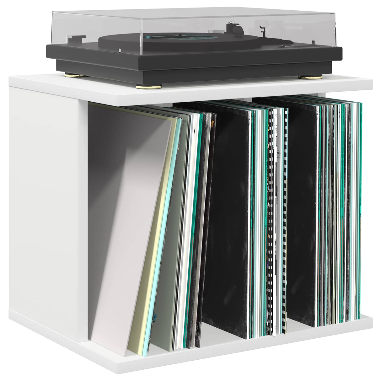 Vinyl Record Storage White 42 x 33 x 36 cm Engineered Wood