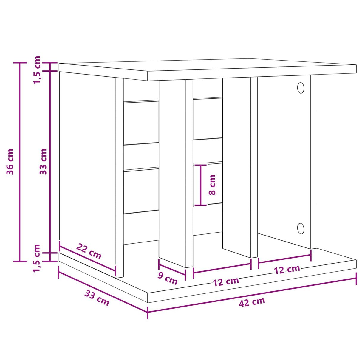 Vinyl Record Storage White 42 x 33 x 36 cm Engineered Wood