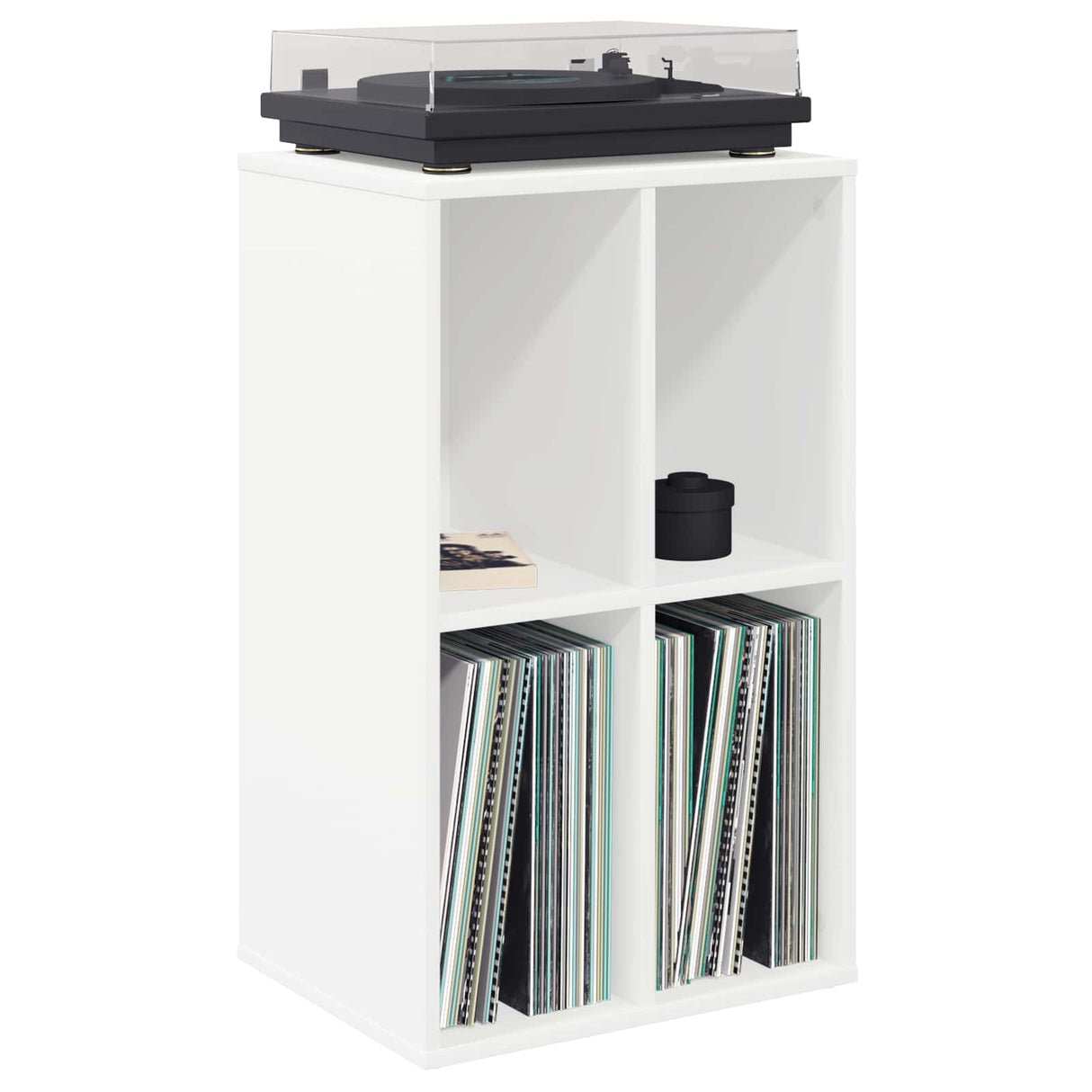 Record Cabinet White 44.5 x 36.5 x 74.5 cm Engineered Wood