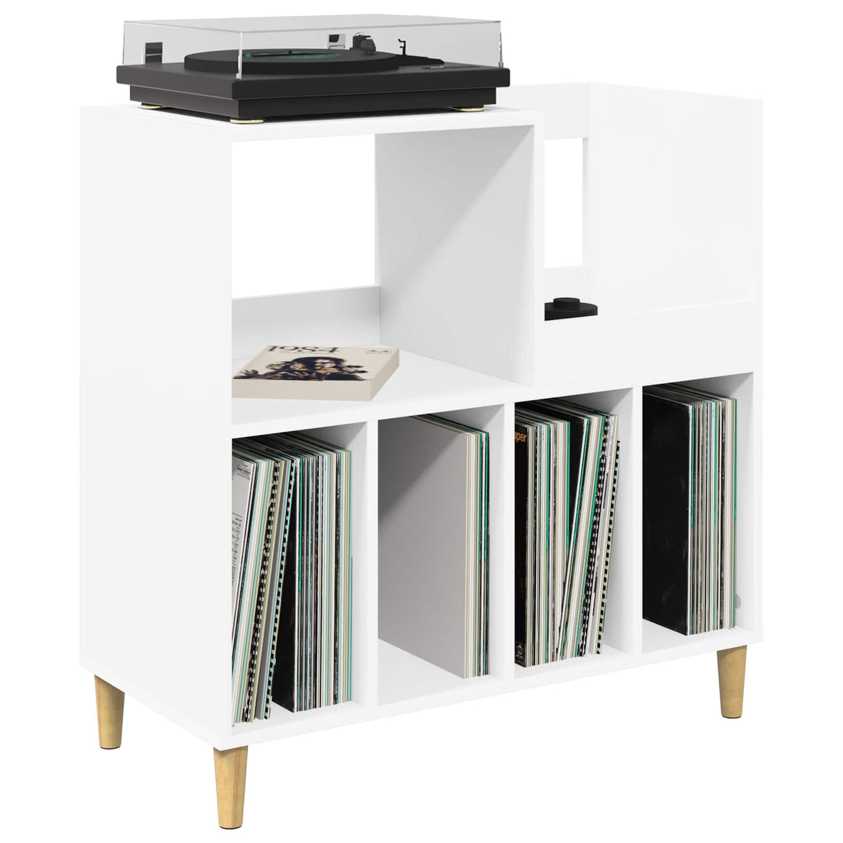 Record Player Stand White 82 x 39.5 x 82.5 cm Engineered Wood