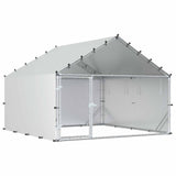 Chicken Coop with Roof Silver 200 x 200 x 150 cm