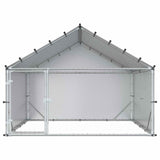 Chicken Coop with Roof Silver 200 x 200 x 150 cm - Side View