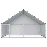 Chicken Coop with Roof Silver 300 x 200 x 190 cm - Side View