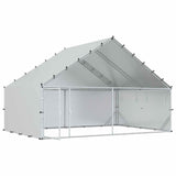 Chicken Coop with Roof Silver 300 x 200 x 190 cm