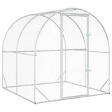 Chicken Coop Silver 200 x 200 x 200 cm Galvanised Steel - Front View