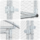 Chicken Coop Silver 200 x 200 x 200 cm Galvanised Steel - Close-Up Angle