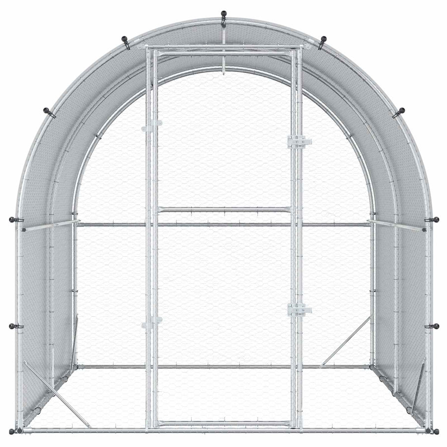 Chicken Coop Silver 200 x 200 x 200 cm Galvanised Steel