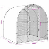 Chicken Coop Silver 200 x 200 x 200 cm Galvanised Steel - Extra Image