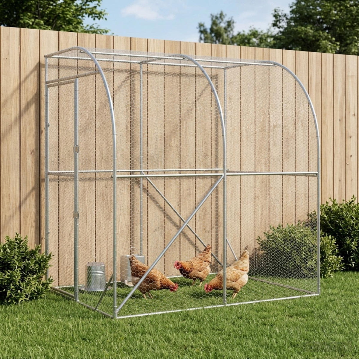 Chicken Coop Silver 200 x 200 x 215 cm Galvanised Steel