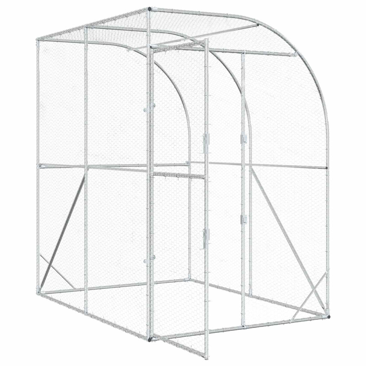 Chicken Coop Silver 200 x 200 x 215 cm Galvanised Steel