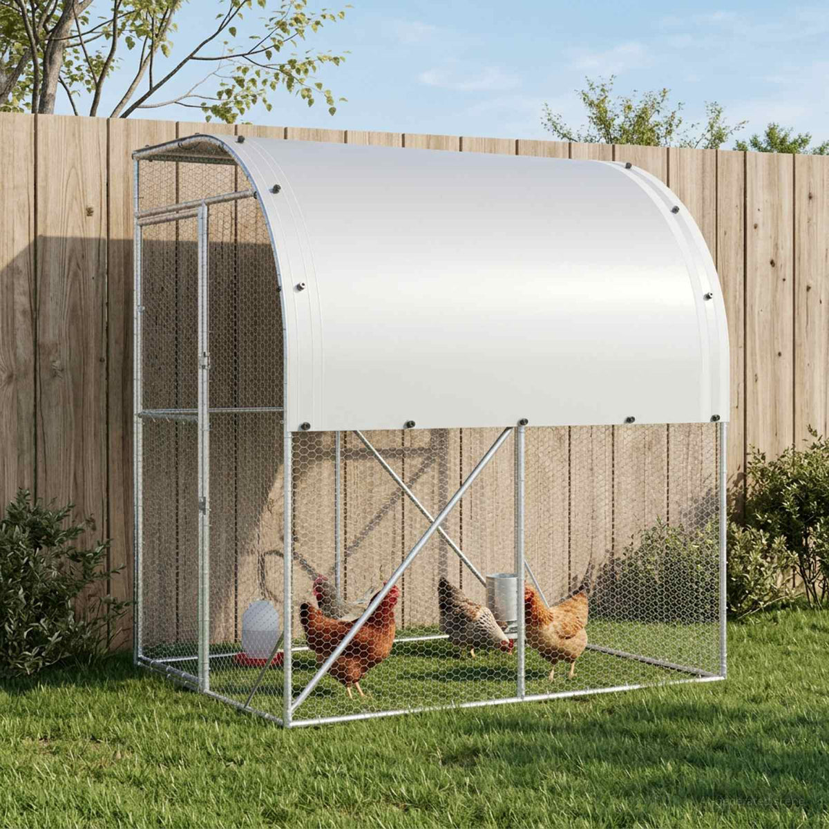 Chicken Coop Silver 200 x 200 x 215 cm Galvanised Steel