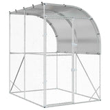 Chicken Coop Silver 200 x 200 x 215 cm Galvanised Steel - Front View