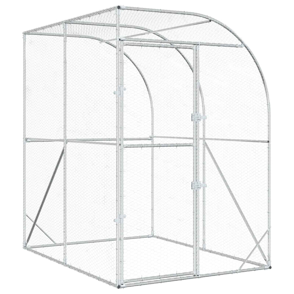 Chicken Coop Silver 200 x 200 x 215 cm Galvanised Steel