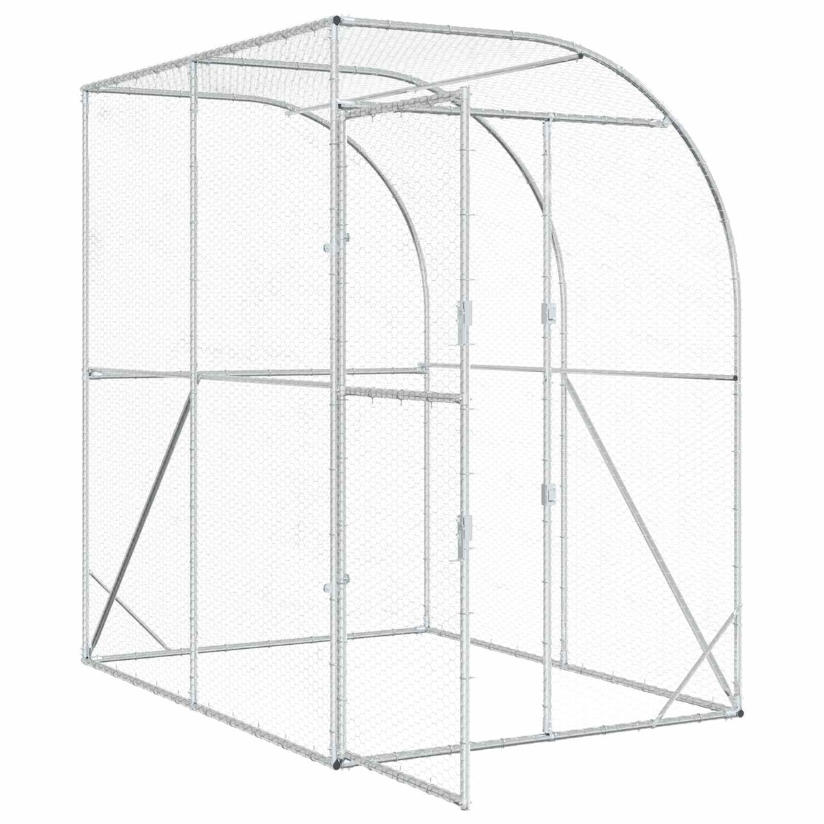 Chicken Coop Silver 200 x 200 x 215 cm Galvanised Steel