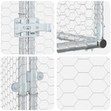 Chicken Coop Silver 200 x 200 x 215 cm Galvanised Steel - Close-Up Angle
