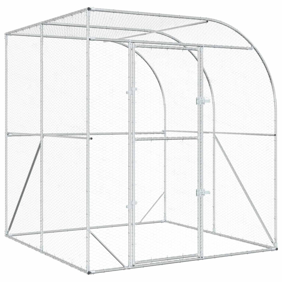 Chicken Coop Silver 200 x 200 x 215 cm Galvanised Steel