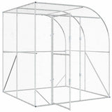 Chicken Coop Silver 200 x 200 x 215 cm Galvanised Steel - Side View