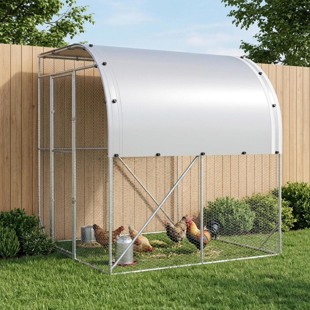 Chicken Coop Silver 200 x 200 x 215 cm Galvanised Steel