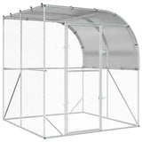 Chicken Coop Silver 200 x 200 x 215 cm Galvanised Steel - Front View