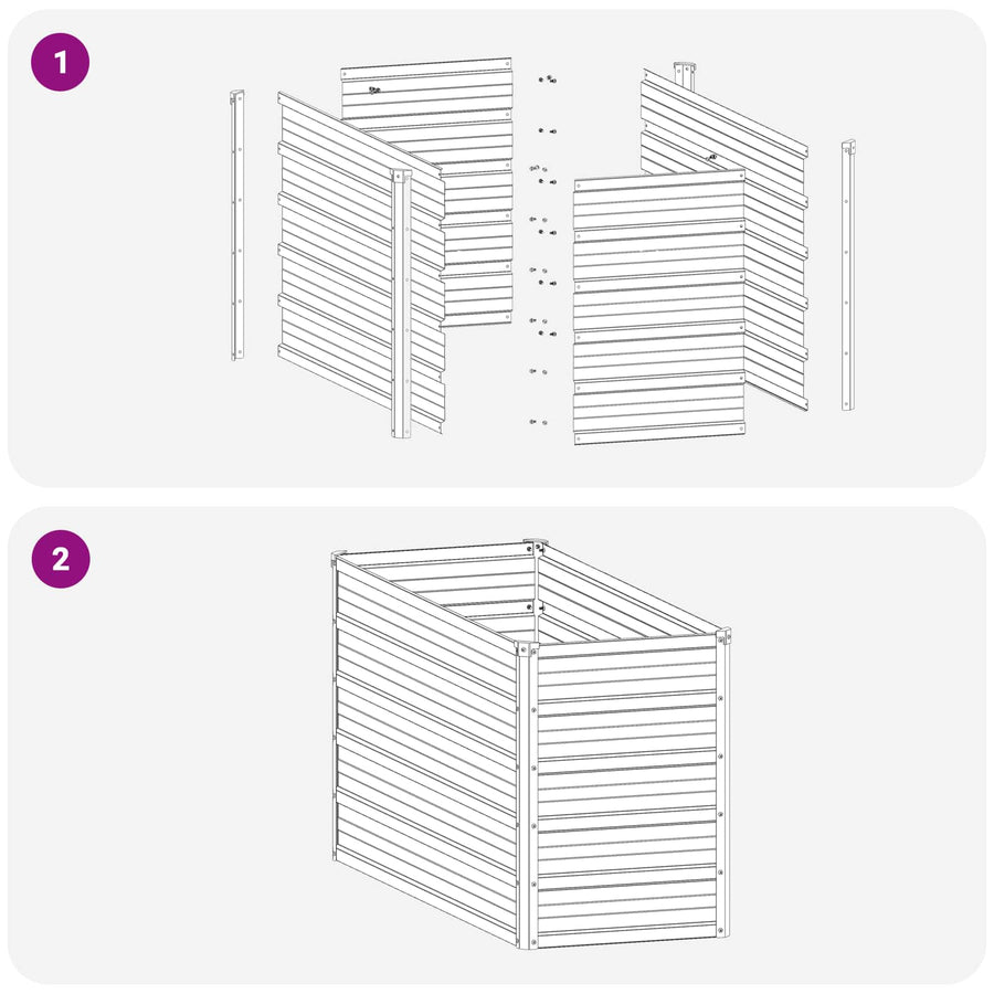 Raised Garden Bed Grey 100 x 40 x 55 cm Galvanised Steel
