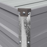 Raised Garden Bed Grey 240 x 40 x 55 cm cold-rolled steel - Rear View
