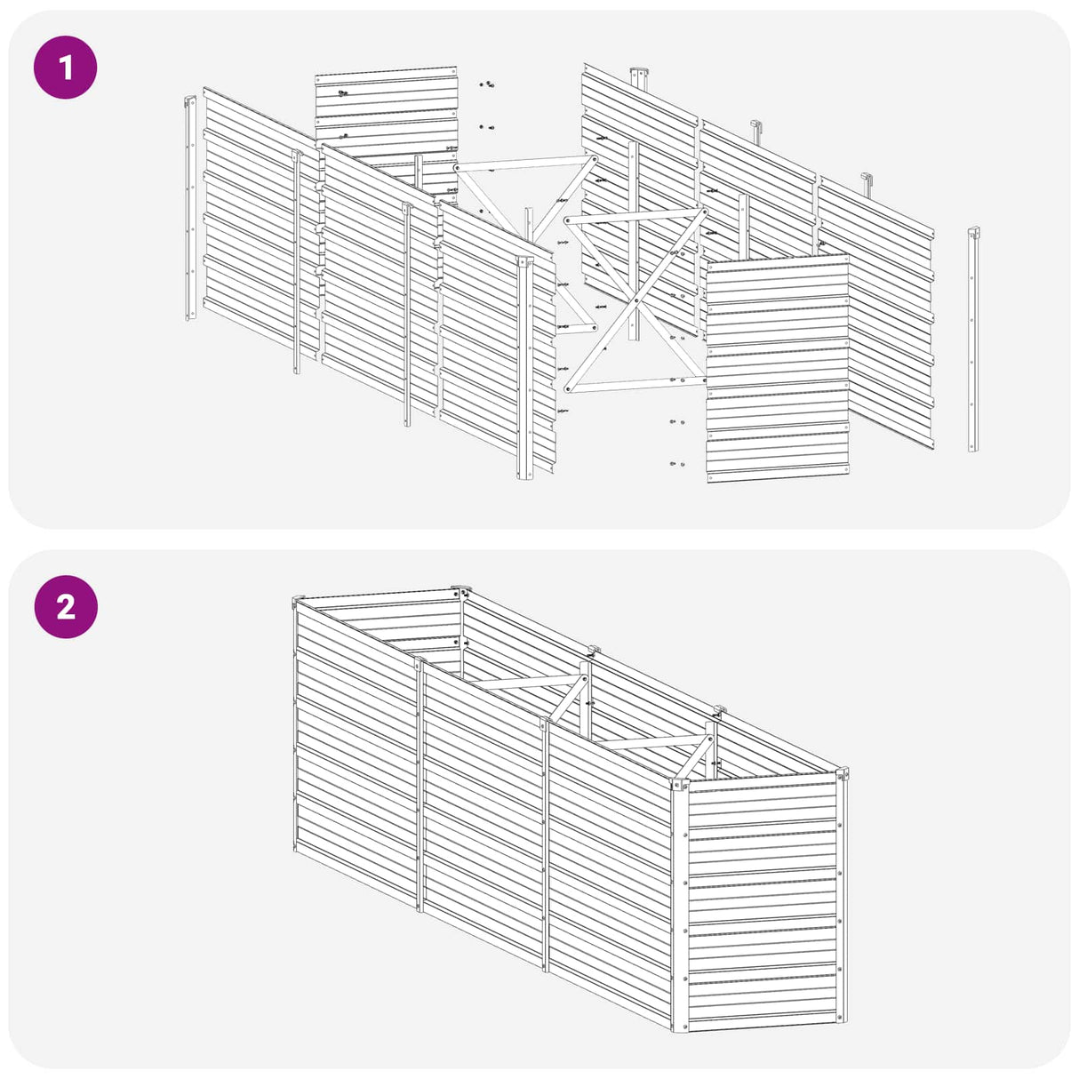 Raised Garden Bed Grey 240 x 40 x 55 cm cold-rolled steel