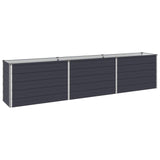 Raised Garden Bed Anthracite 240 x 40 x 55 cm cold-rolled steel - Front View