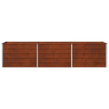 Raised Garden Bed Rusty 240 x 40 x 55 cm corton - Top-Down View