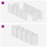 Raised Garden Bed Anthracite 320 x 40 x 55 cm cold-rolled steel - Low Angle