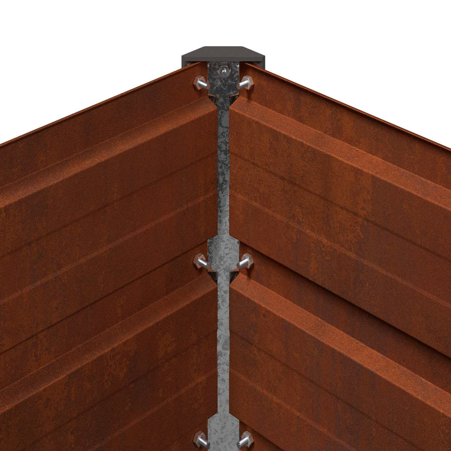 Raised Garden Bed Weathering Steel 321 x 40 x 55 cm