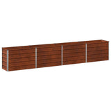 Raised Garden Bed Rusty 320 x 40 x 55 cm corton - Front View