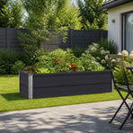 Raised Garden Bed Anthracite 100 x 40 x 24 cm Galvanised Steel