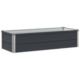 Raised Garden Bed Anthracite 100 x 40 x 24 cm cold-rolled steel - Front View